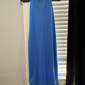 Elegant Blue Sleeveless Dress